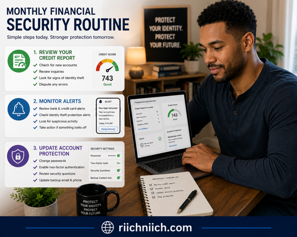 how to check your credit report for signs of identity theft: Monthly financial security routine