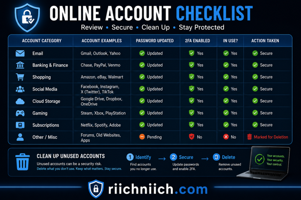what to do after a data breach: Online account security checklist