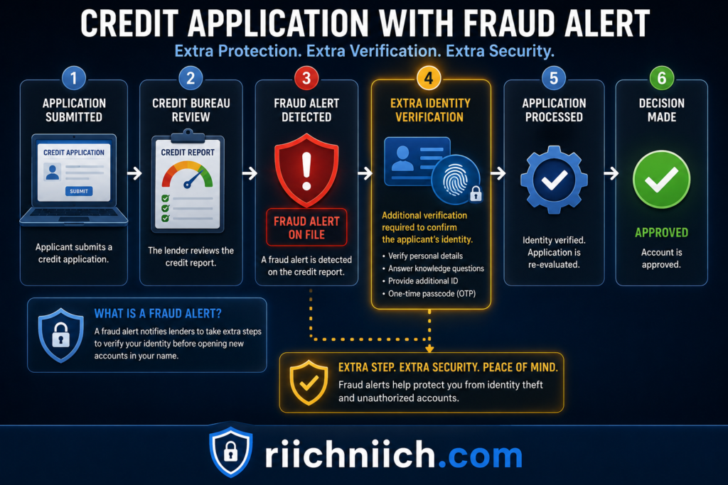 what to do after a data breach: Credit application with fraud alert steps