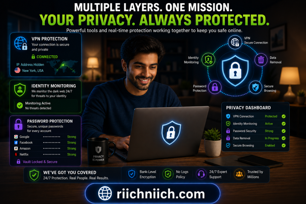 how to protect your personal data online: Cybersecurity and privacy protection dashboard