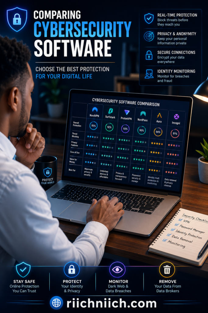 best cybersecurity tools: Cybersecurity software comparison dashboard