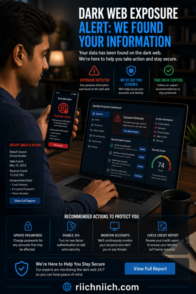 best cybersecurity tools: Dark web exposure alert campaign