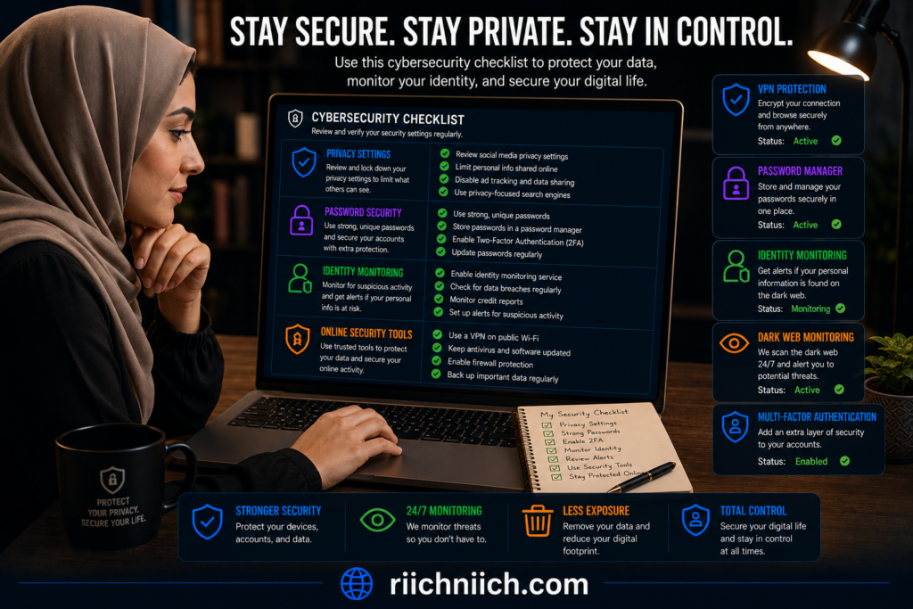 best cybersecurity tools: Cybersecurity checklist in a cozy workspace