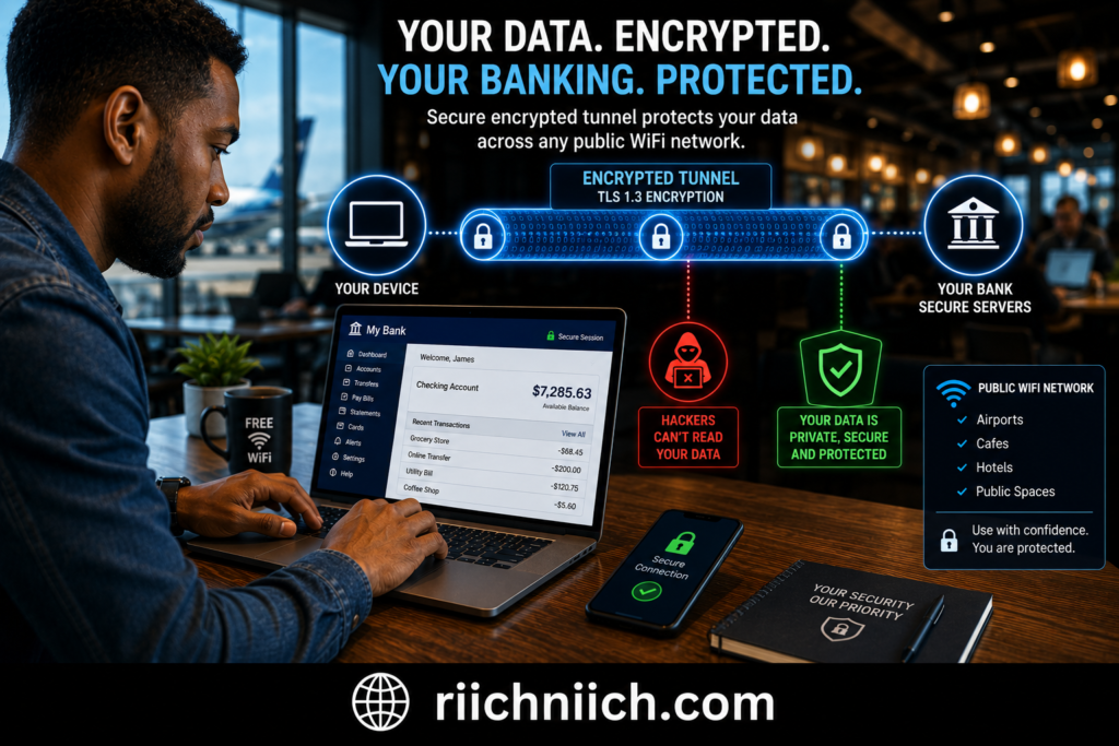 is public WiFi safe for banking: Your data, encrypted and protected