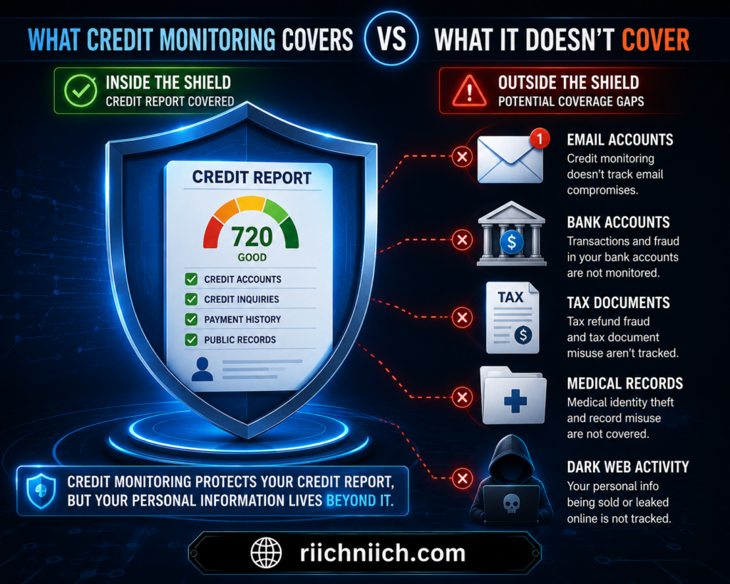 identity monitoring vs credit monitoring: What credit monitoring doesn't cover