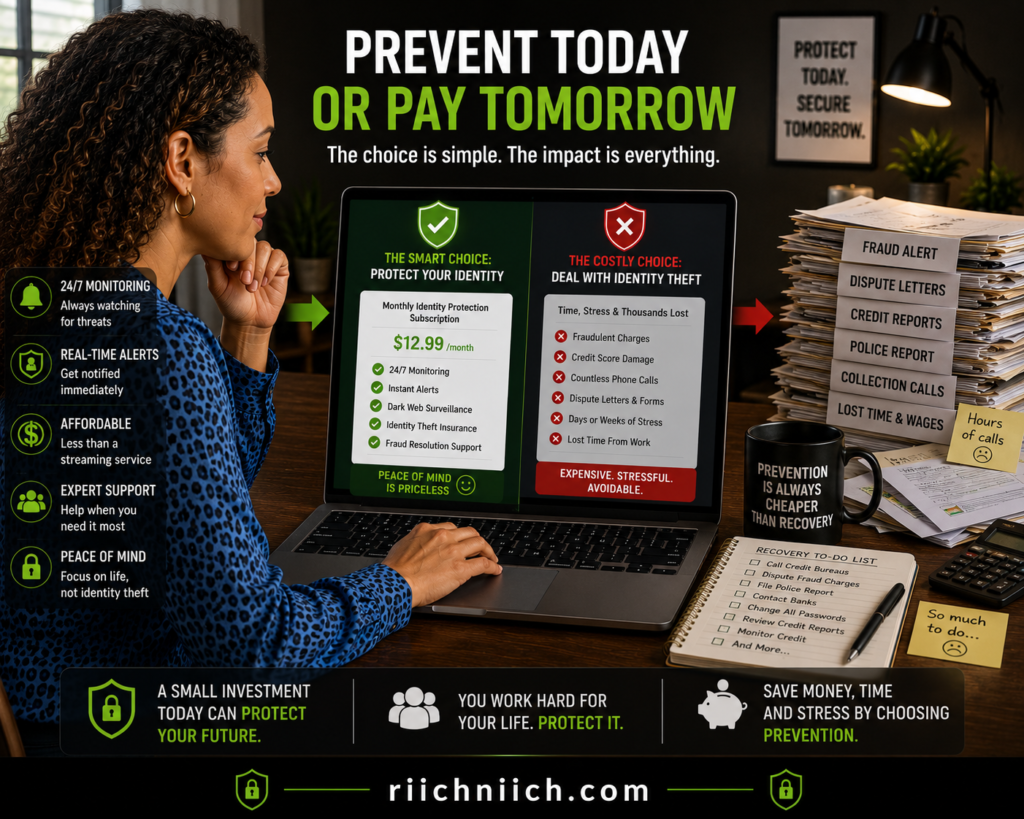 how to stop identity theft before it happens: Smart choices: protect or recover?