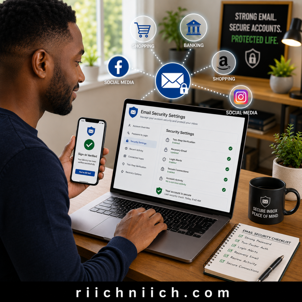 how to secure your online accounts after a data breach: Secure workspace with digital safety focus