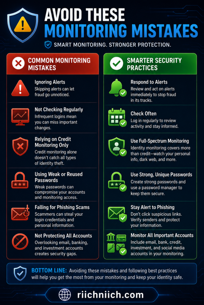 identity monitoring vs credit monitoring: Cybersecurity monitoring mistakes and solutions