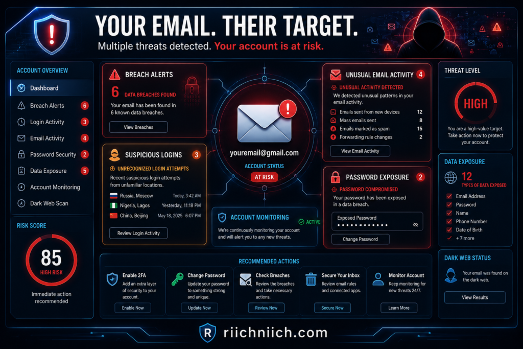 why am I getting so many spam emails: Your email at high risk