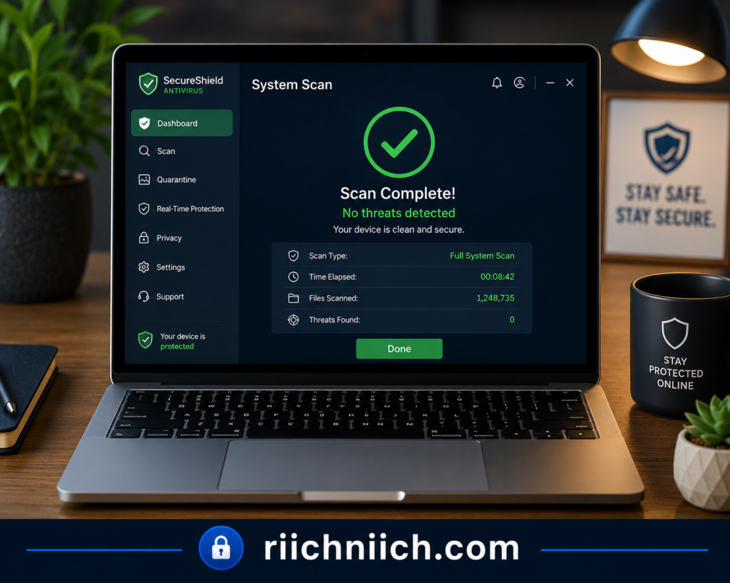 how to know if your email was leaked: SecureShield system scan success
