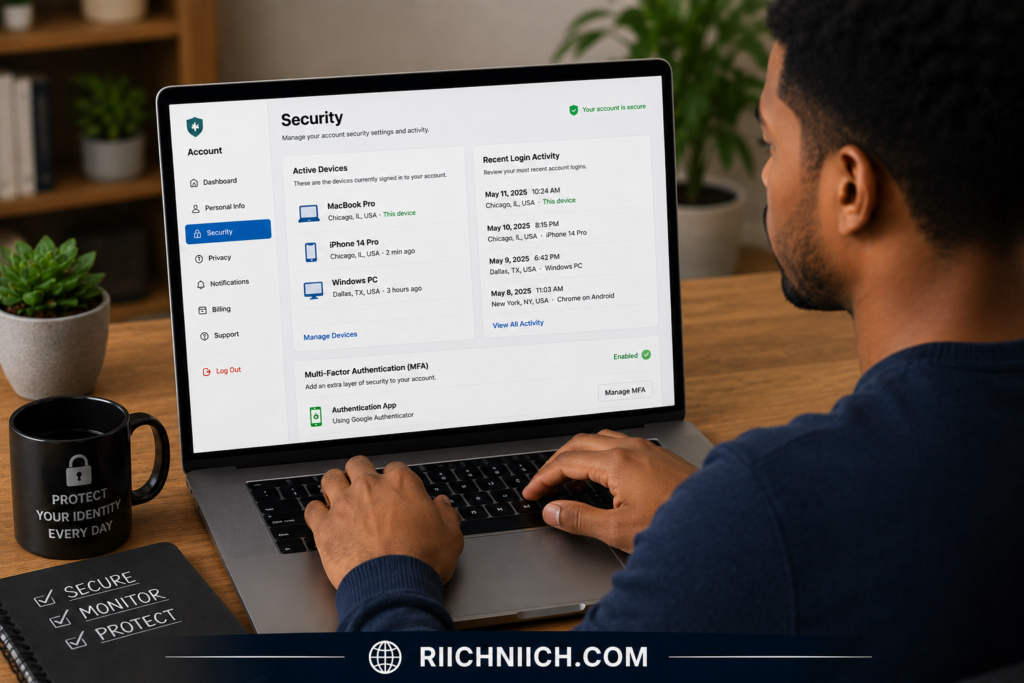 identity theft recovery checklist: Focused on securing your account