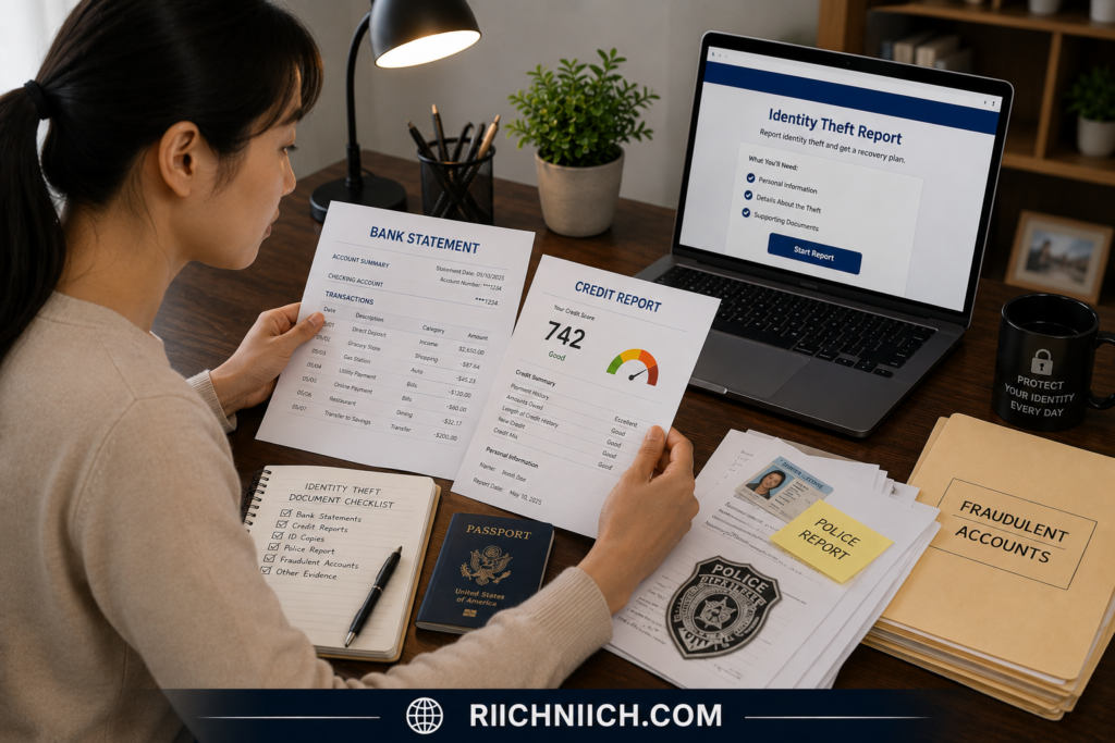 identity theft recovery checklist: Organizing identity theft documents