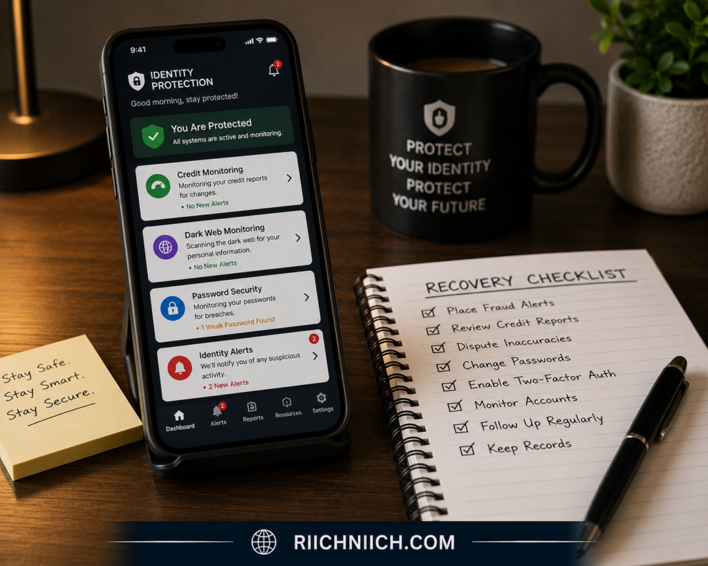 identity theft recovery checklist: Protect your identity workspace setup
