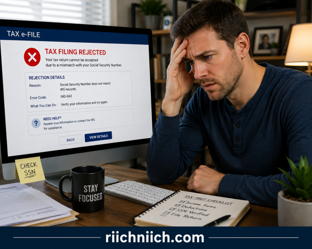 what happens if someone has your social security number: Tax filing frustration at home office
