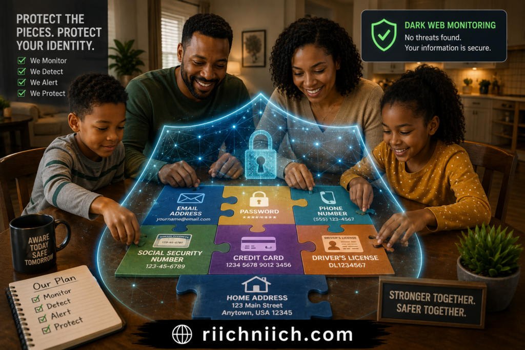 what is dark web monitoring and is it worth it: Family Puzzle Under a Digital Shield
