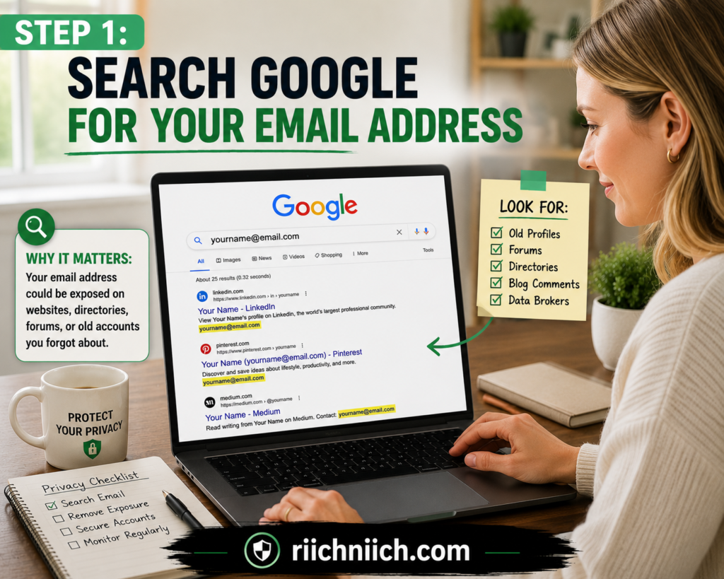 how to remove your email address from the internet: Search Google for your email address