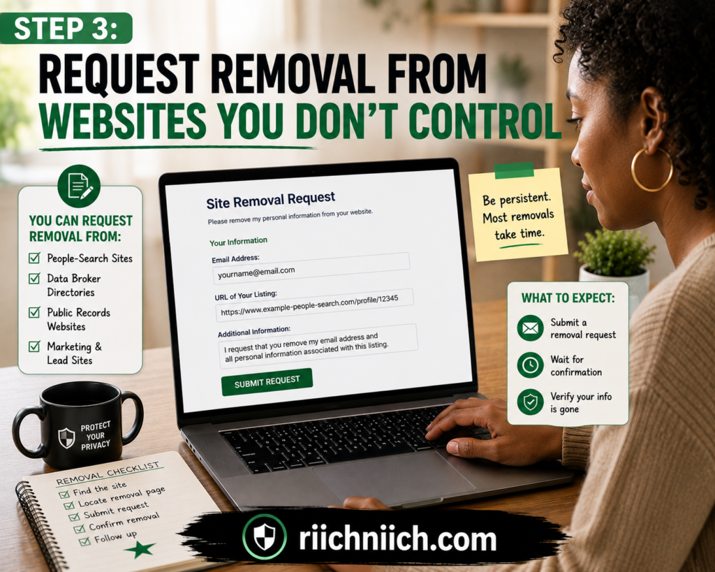 how to remove your email address from the internet: Request Removal From Websites You Don't Control