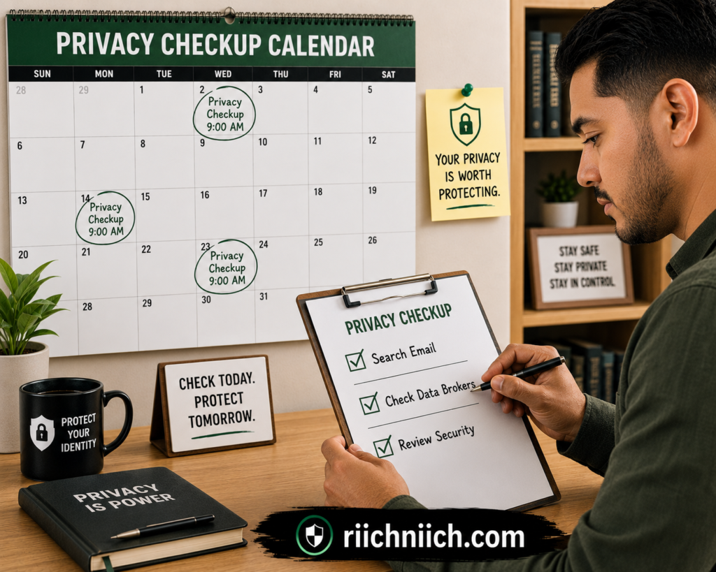 how to remove your email address from the internet: Privacy Checkup Calendar