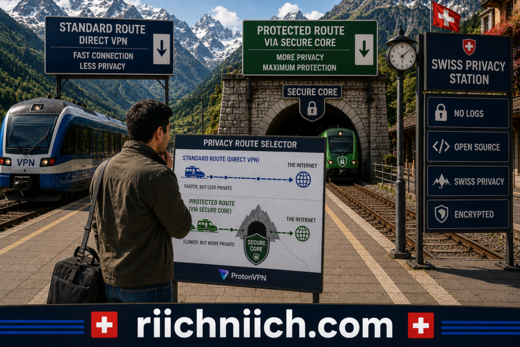 NordVPN vs ProtonVPN: Swiss Privacy Station Route Selector