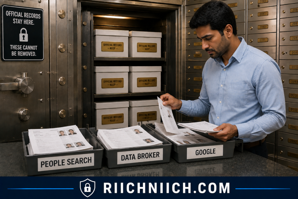 how to remove yourself from public records online: Official Records Vault Sorting
