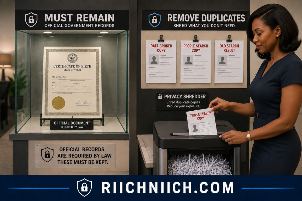 how to remove your information from public records: Official Records and Privacy Shredding