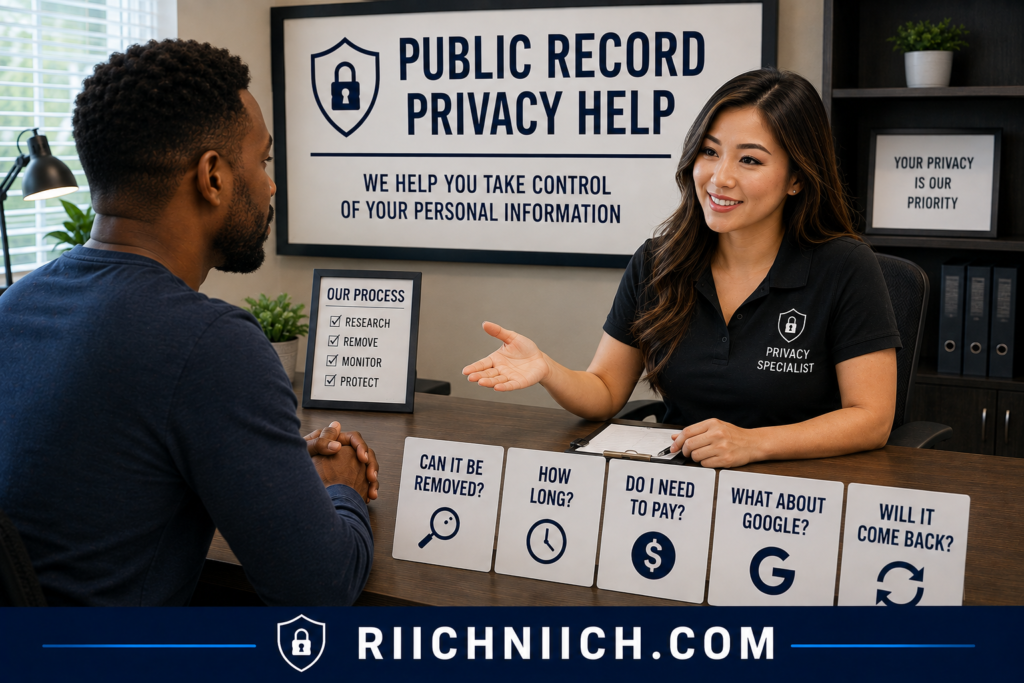 how to remove yourself from public records online: Privacy Consultation in a Modern Office