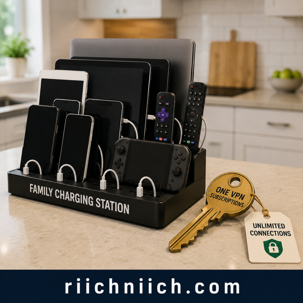 Surfshark vs ProtonVPN: Family Charging Station with Unlimited Connections