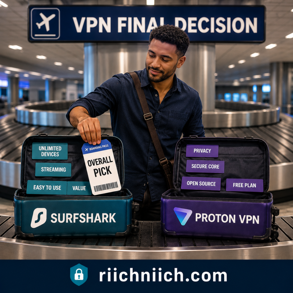 Surfshark vs ProtonVPN: Airport VPN Final Decision