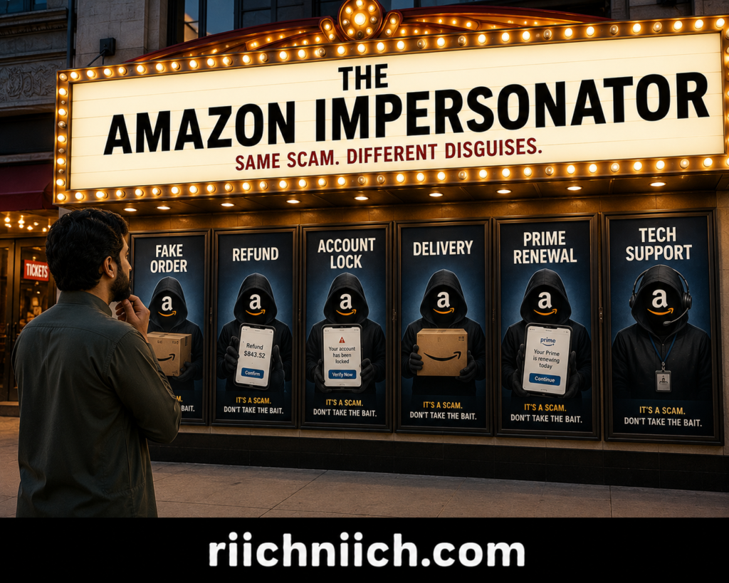 amazon payout protection scam: The Amazon Impersonator Marquee

