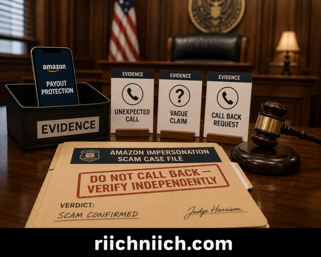 amazon payout protection scam: Courtroom Evidence: Amazon Impersonation Scam