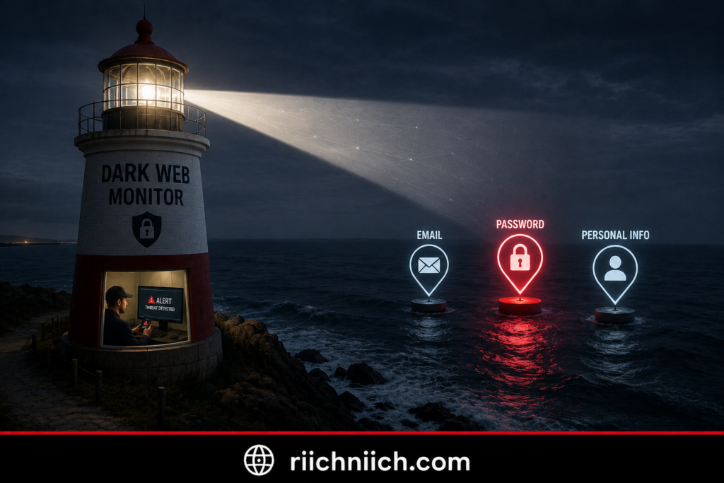 what to do if your email account gets hacked: Lighthouse Dark Web Monitor