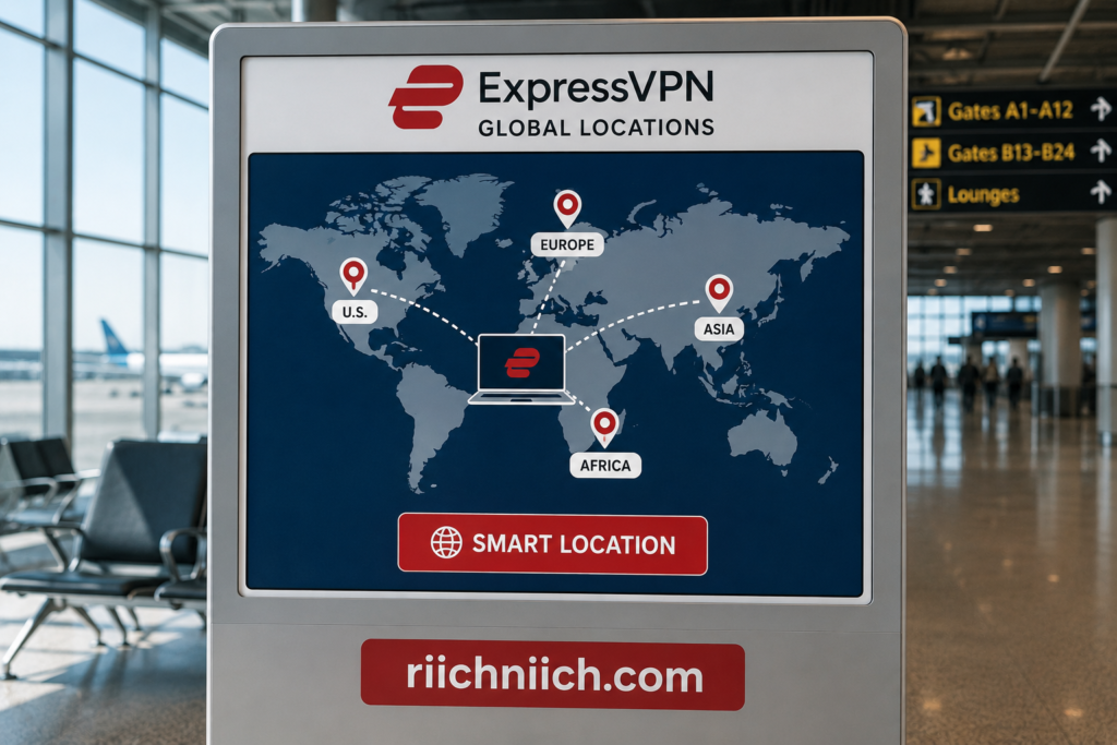 NordVPN vs ExpressVPN: ExpressVPN Airport Global Locations Kiosk
