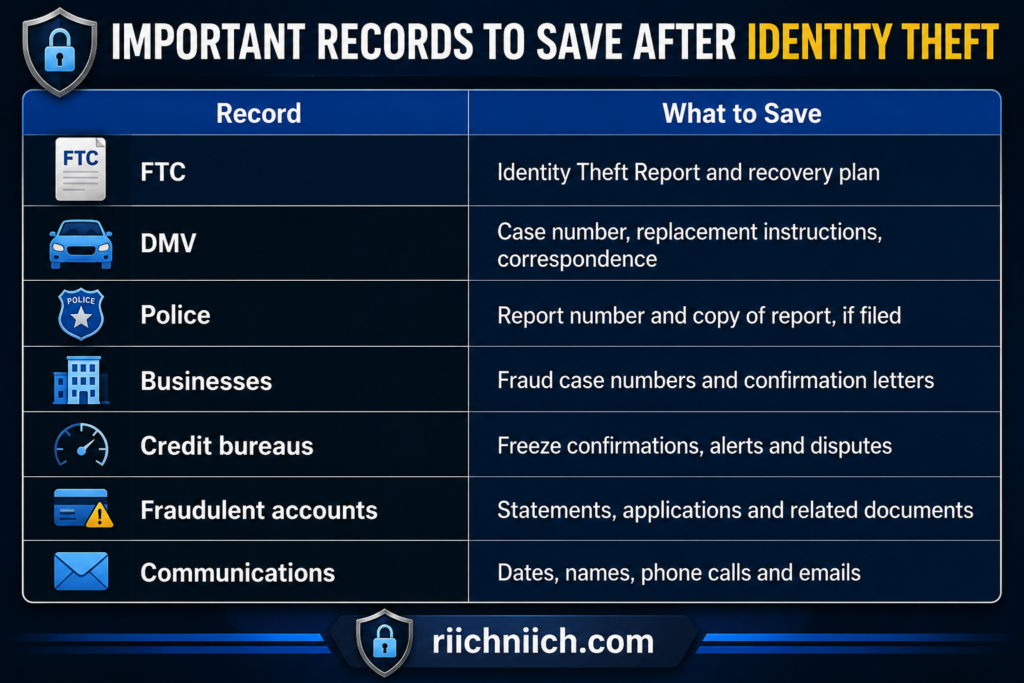 how to protect your driver's license from identity theft: Identity Theft Records Infographic