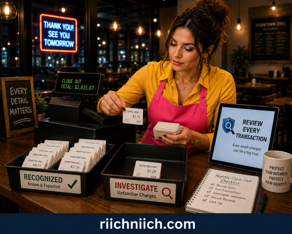 how to know if someone is using your identity: Restaurant Nightly Close-Out Checklist