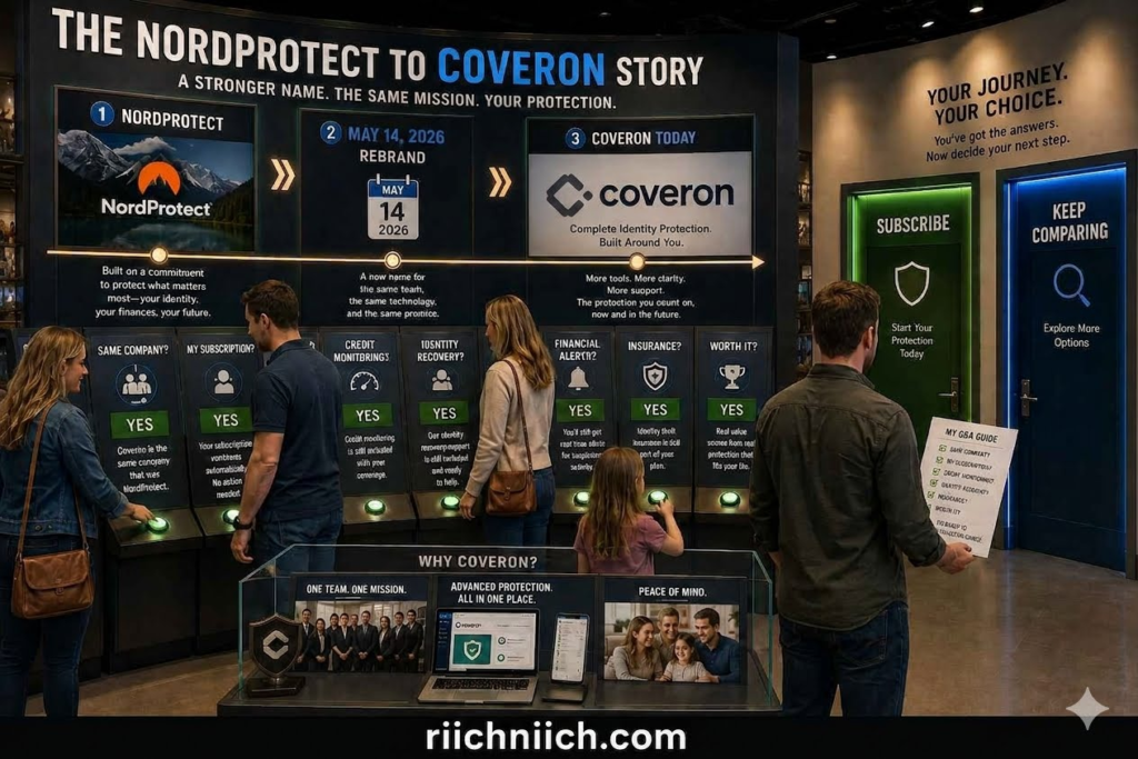 why did NordProtect change to Coveron: Interactive Coveron Brand Journey Exhibit