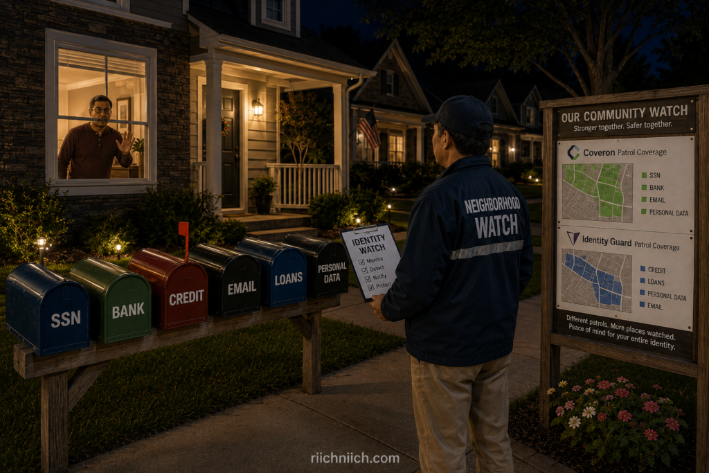 Coveron vs Identity Guard: Neighborhood Identity Watch at Night