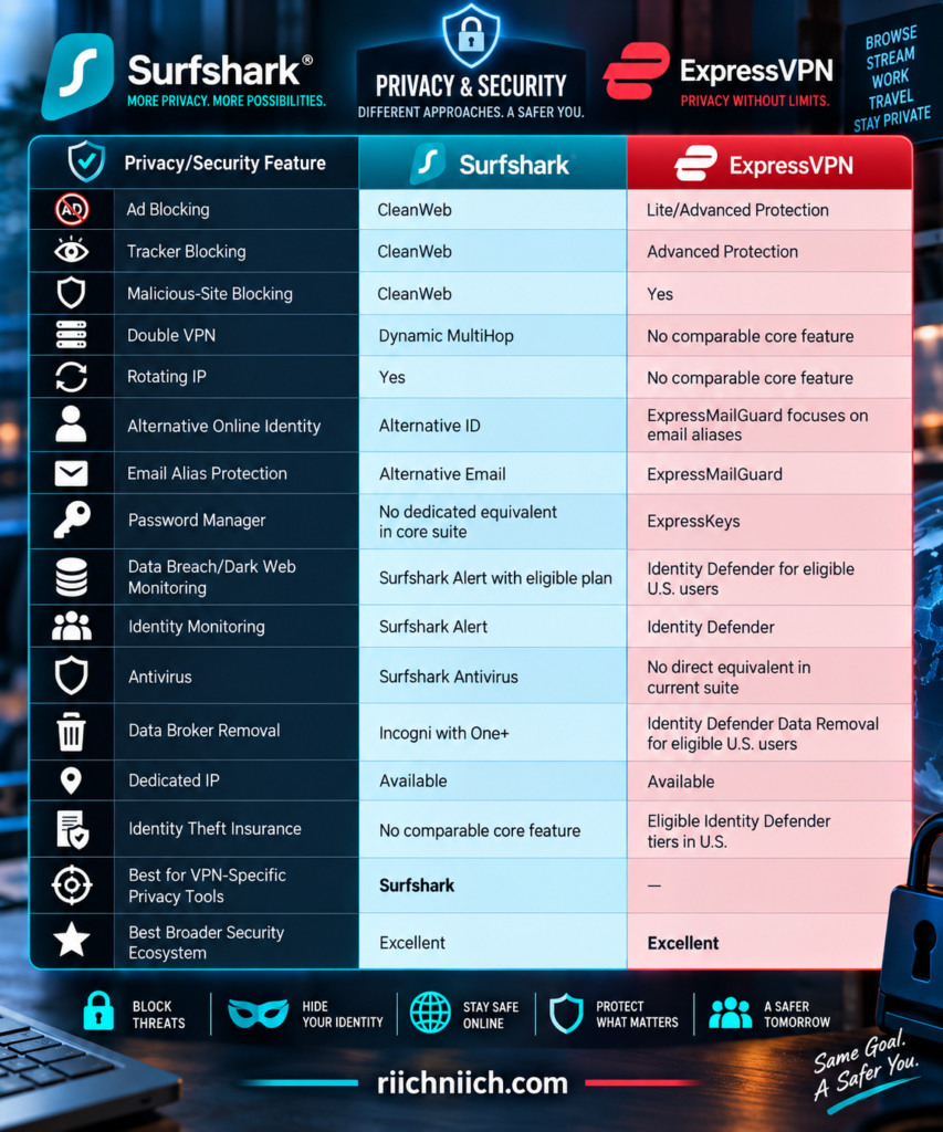 surfshark vs expressvpn: VPN Privacy & Security Showdown