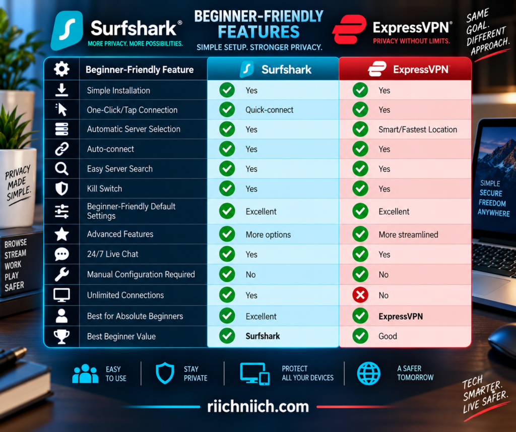 surfshark vs expressvpn: Surfshark vs ExpressVPN Feature Comparison