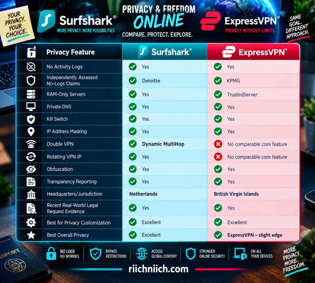 surfshark vs expressvpn: Privacy and Freedom VPN Comparison
