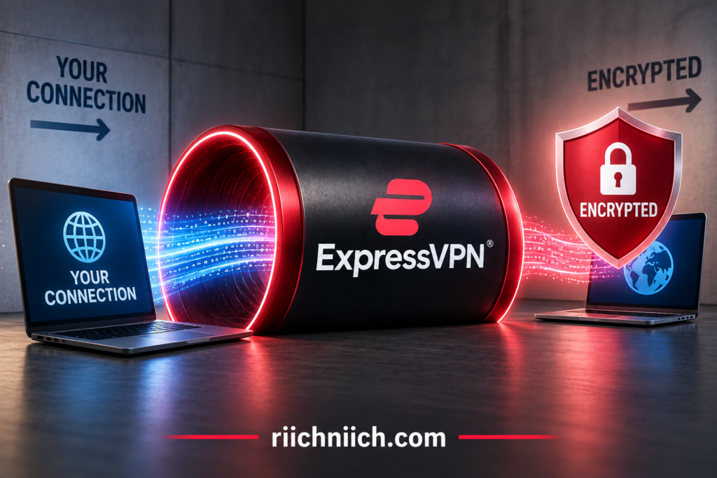 surfshark vs expressvpn: ExpressVPN Encrypted Connection Tunnel