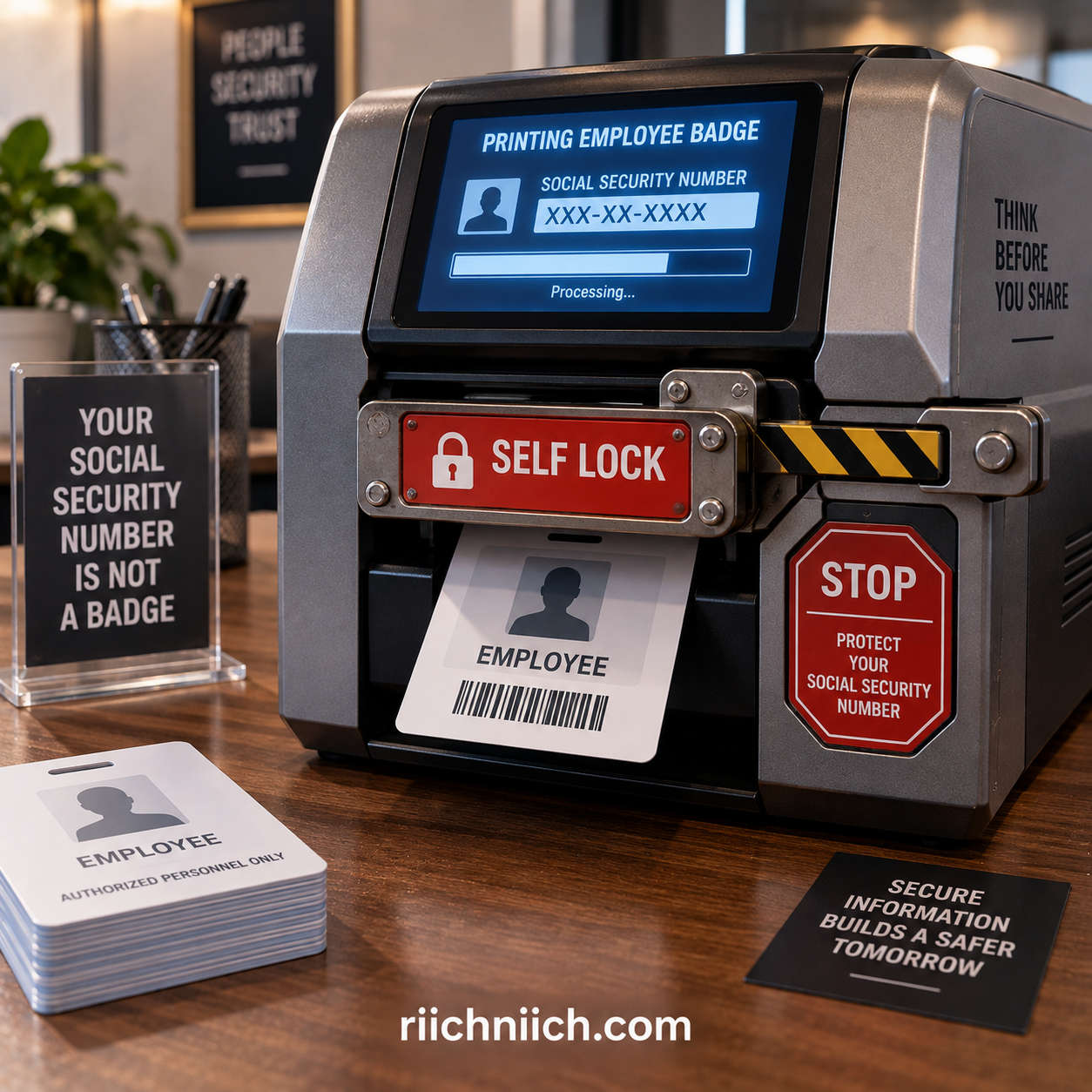 how to protect your Social Security number: ID Badge Printer Safety Lock