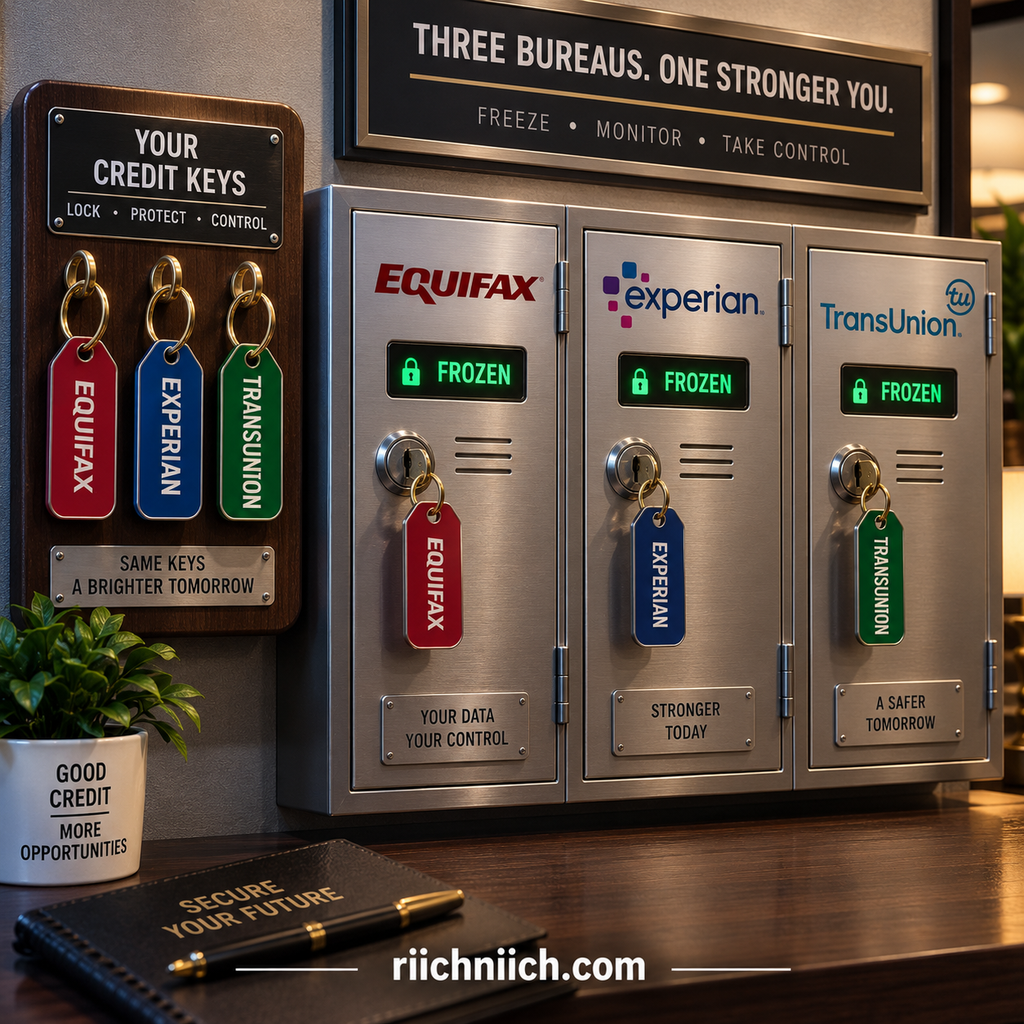 how to freeze your credit: Three-Bureau Credit Security Display