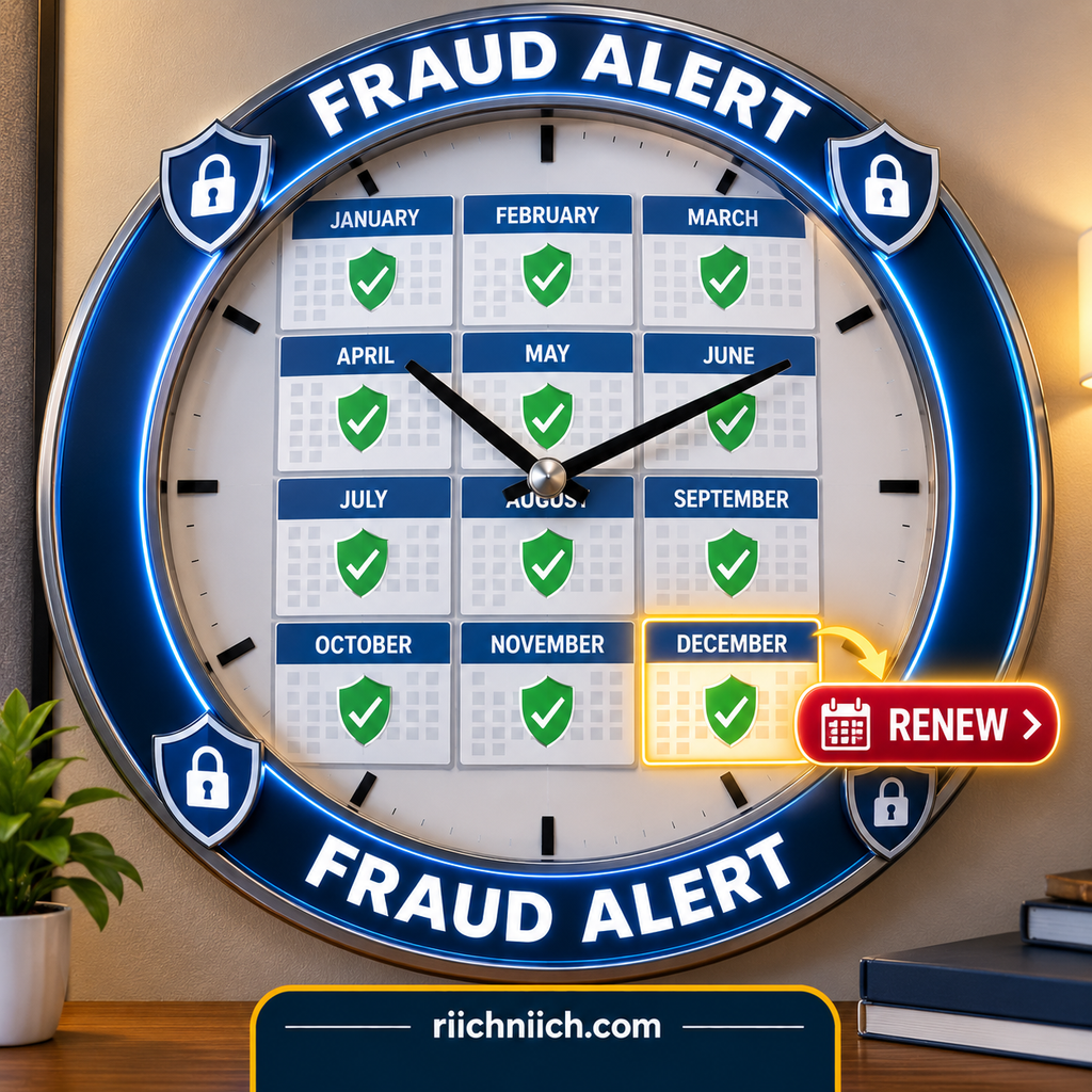 how to place a fraud alert: Fraud Alert Calendar Clock