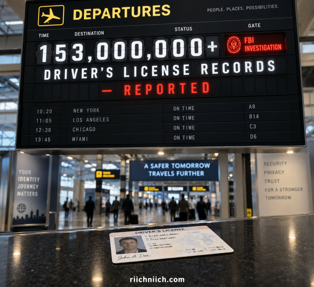 153 million driver's license data breach: Airport Breach Alert Display