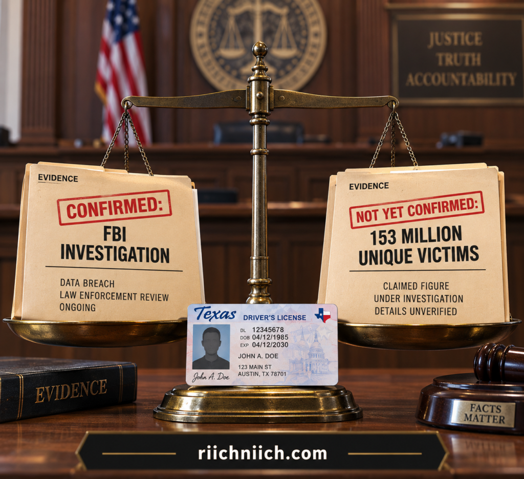 153 million driver's license data breach: Balancing Evidence and Uncertainty