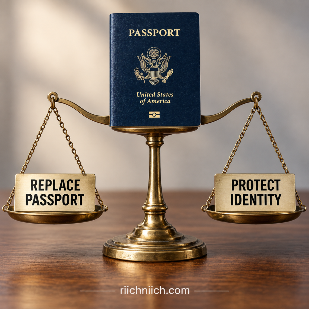 how to protect your passport from identity theft: Passport Protection Balance Scale