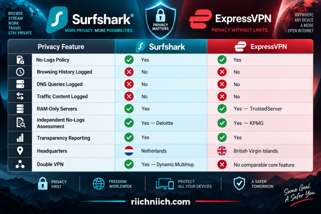 surfshark vs expressvpn: Surfshark vs ExpressVPN Privacy Comparison