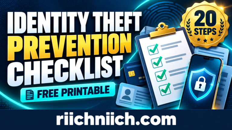Identity Theft Prevention Checklist: 20 Practical Steps + Free Printable