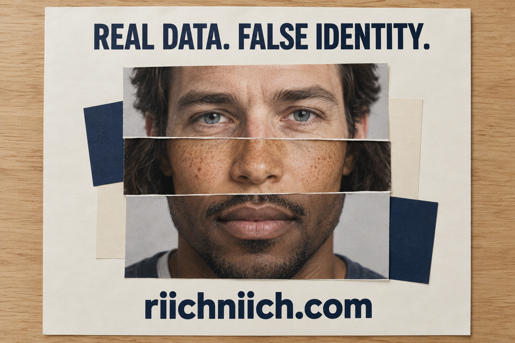 how criminals use stolen personal information: False Identity Paper Portrait