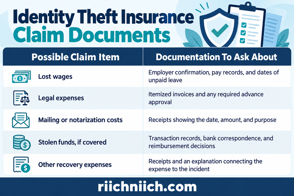 identity theft insurance: Identity Theft Insurance Claim Checklist